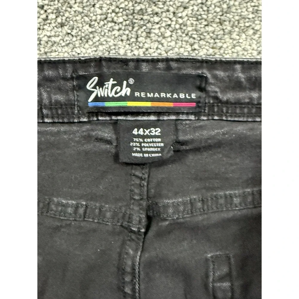 Switch Remarkable Men's Black Distressed Jeans Paint Splatter 40x32